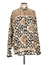 Italo 100% Silk Animal Print Gold Long Sleeve Silk Top Size L - photo 1