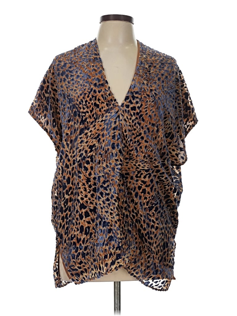 Pre-owned Karlie Short Sleeve Blouse In Brown