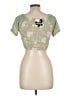 Self Esteem 100% Rayon Green Short Sleeve Blouse Size L - photo 2