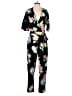 Zara Basic Floral Black Jumpsuit Size S - photo 1