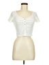 Shein Ivory Short Sleeve Henley Size 6 - photo 1