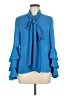 Prabal Gurung Collective 100% Polyester Blue Long Sleeve Blouse Size 6 - photo 1