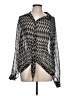 Rory Beca Chevron-herringbone Silver Long Sleeve Blouse Size L - photo 1
