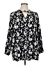 Lane Bryant 100% Rayon Floral Black Long Sleeve Blouse Size 14 - 16 Plus - photo 1