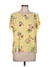 Lily White 100% Polyester Yellow Short Sleeve Blouse Size L - photo 1