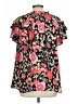 Unbranded 100% Polyester Floral Black Short Sleeve Blouse Size L (estimated) - photo 2