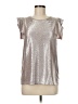 maette Metallic Silver Sleeveless T-Shirt Size M - photo 1