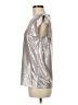 maette Metallic Silver Sleeveless T-Shirt Size M - photo 5