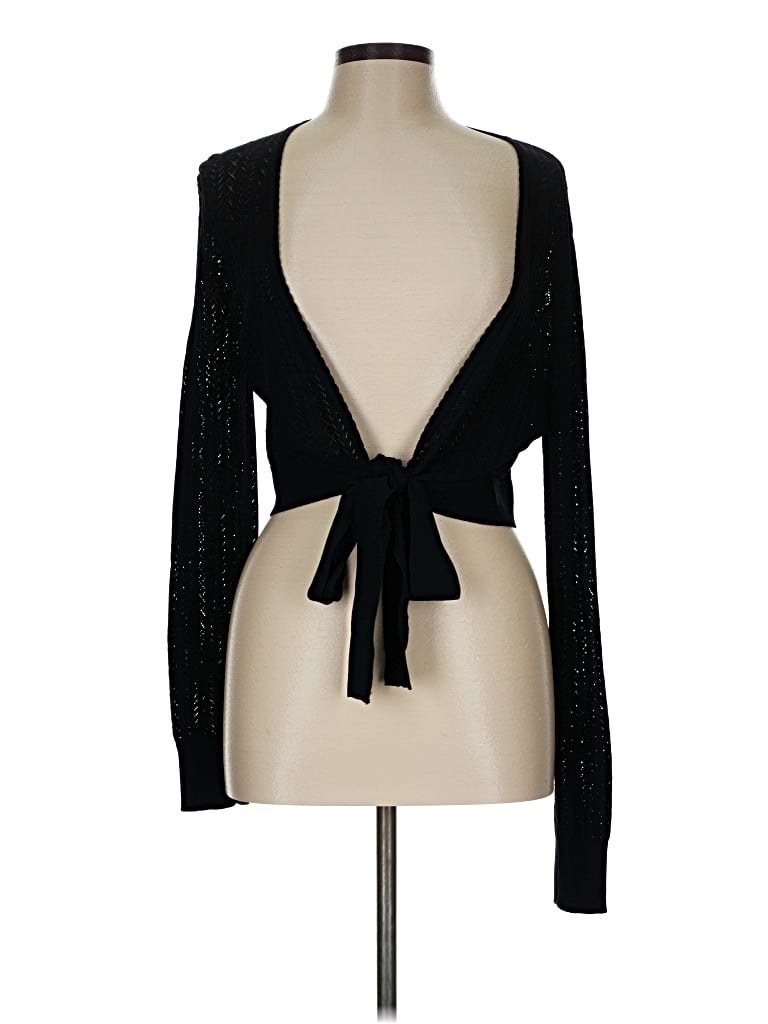 Pre-owned Karen Kane Cardigan Sweater In Black