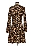 Aqua 100% Polyester Animal Print Brown Casual Dress Size S - photo 2