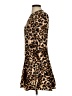 Aqua 100% Polyester Animal Print Brown Casual Dress Size S - photo 5