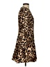 Aqua 100% Polyester Animal Print Brown Casual Dress Size S - photo 4