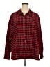 Denim & Co Houndstooth Red Long Sleeve Button-Down Shirt Size 3X - photo 1