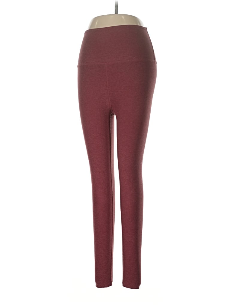 Pre-owned Beyond Yoga Yoga Pants In Burgundy