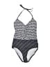 Athleta Houndstooth Gray Black One Piece Swimsuit Size S - photo 1