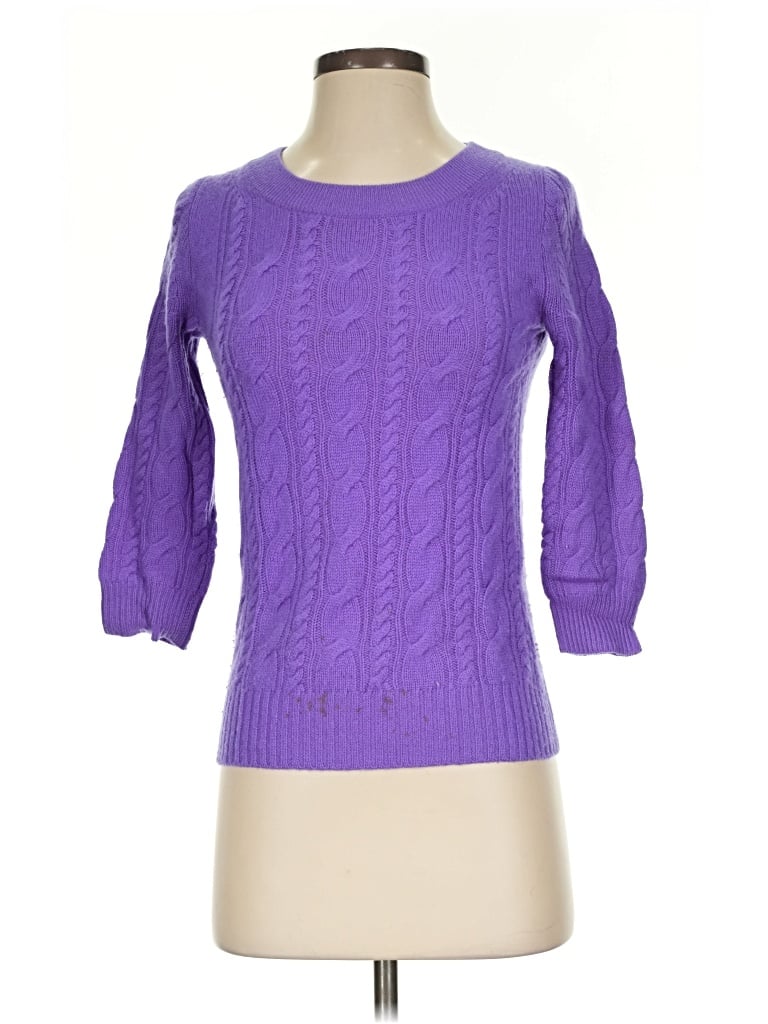 Pre-owned Jcrew Cashmere Pullover Sweater In Purple