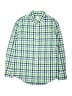 Crewcuts Checkered-gingham Green Long Sleeve Button-Down Shirt Size 10 - photo 1
