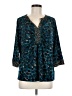 Susan Graver Teal 3/4 Sleeve Blouse Size M - photo 1