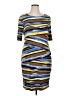 Connected Apparel Graphic Blue Cocktail Dress Size 16 - photo 1