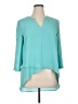 Alfani 100% Polyester Teal 3/4 Sleeve Blouse Size 14 - photo 1