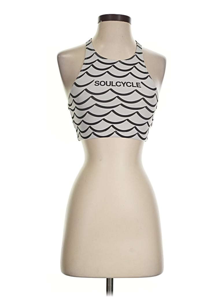 Pre-owned Soulcycle Tank Top Silver Halter Neckline Tops