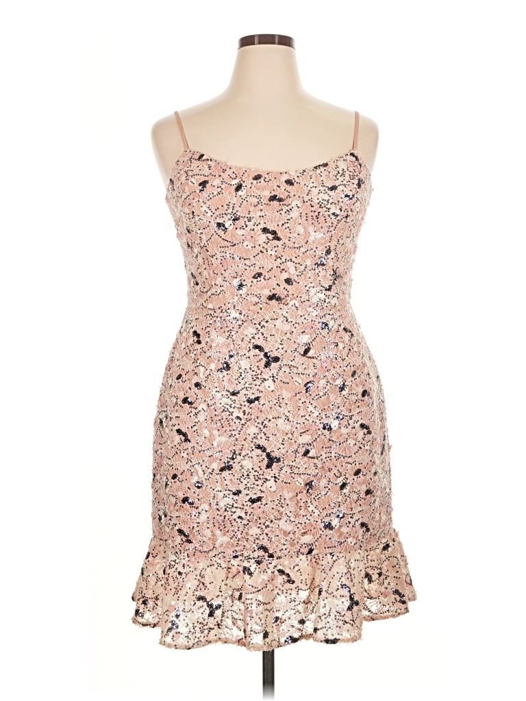 Pre-owned Dress The Population Cocktail Dress In Tan