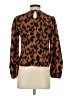 Shein 100% Polyester Brown Long Sleeve Blouse Size 2 - photo 2