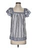 Max Studio Floral Blue Short Sleeve Blouse Size S - photo 1