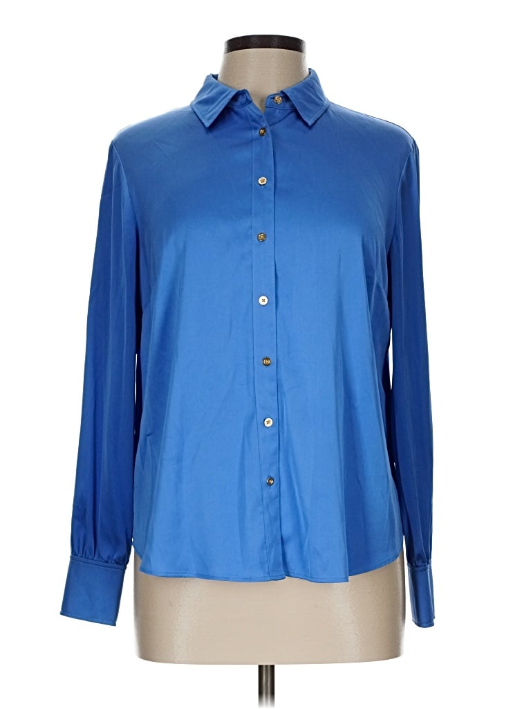 Pre-owned Talbots Long Sleeve Blouse In Blue