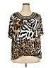 Susan Graver Animal Print Gold Short Sleeve Blouse Size 3X - photo 1