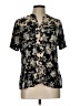 Diana Belle Floral Black Short Sleeve Blouse Size L - photo 1