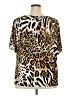 Susan Graver Animal Print Gold Short Sleeve Blouse Size 3X - photo 2