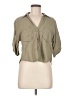 Zara Tan 3/4 Sleeve Button-Down Shirt Size M - photo 1
