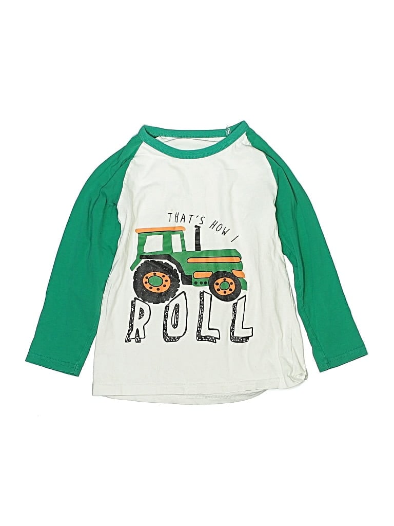 Pre-owned Unbranded Kids' 3/4 Sleeve T-shirt In Green