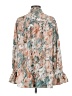 Assorted Brands 100% Polyester Print Tan Long Sleeve Blouse Size M - photo 2