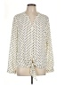 Talbots 100% Polyester Polka Dots Ivory Long Sleeve Blouse Size L - photo 1