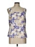 St. John Floral Ivory Gold Sleeveless Silk Top Size L - photo 1