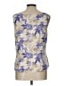 St. John Floral Ivory Gold Sleeveless Silk Top Size L - photo 2