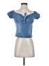 mebon Blue Short Sleeve Top Size S - photo 1