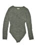 Madewell Gray V-Neck Full-Coverage Bodysuit Size M - photo 1