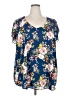 Torrid Floral Blue Short Sleeve Blouse Size 2X (estimated) - photo 1