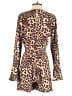 Easel 100% Polyester Animal Print Brown Romper Size S - photo 2