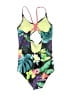 Assorted Brands Tropical Black One Piece Swimsuit Size 10 - photo 2