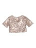 Knit Works 100% Polyester Metallic Gold 3/4 Sleeve Blouse Size 10 - photo 2