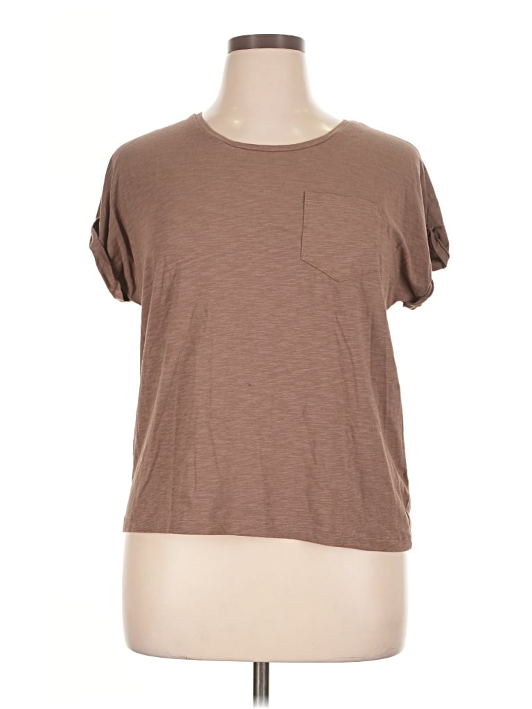 Pre-owned Max Studio Short Sleeve T-shirt In Brown