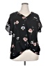 West Kei 100% Polyester Floral Black Short Sleeve Blouse Size XXL - photo 1