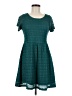 Dina Be 100% Polyester Chevron-herringbone Teal Casual Dress Size M - photo 1