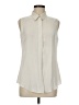 Theory Ivory Sleeveless Button-Down Shirt Size M - photo 1
