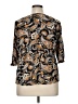 DR2 100% Rayon Brown 3/4 Sleeve Blouse Size 1X - photo 2