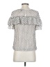 J.Crew 100% Polyester Polka Dots Ivory Short Sleeve Blouse Size 2 - photo 2
